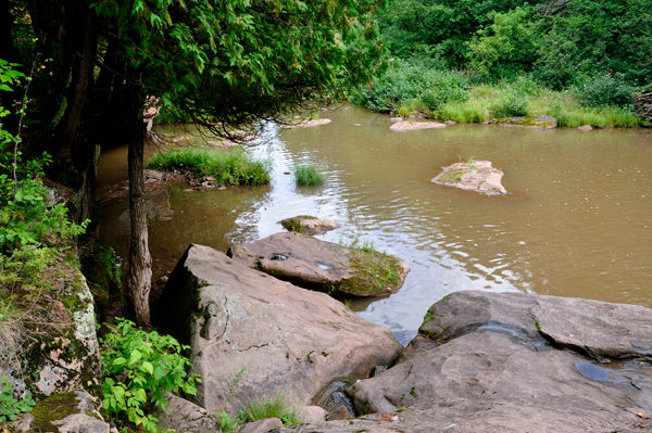 The Baltimore River at the bottom of the waterfall
